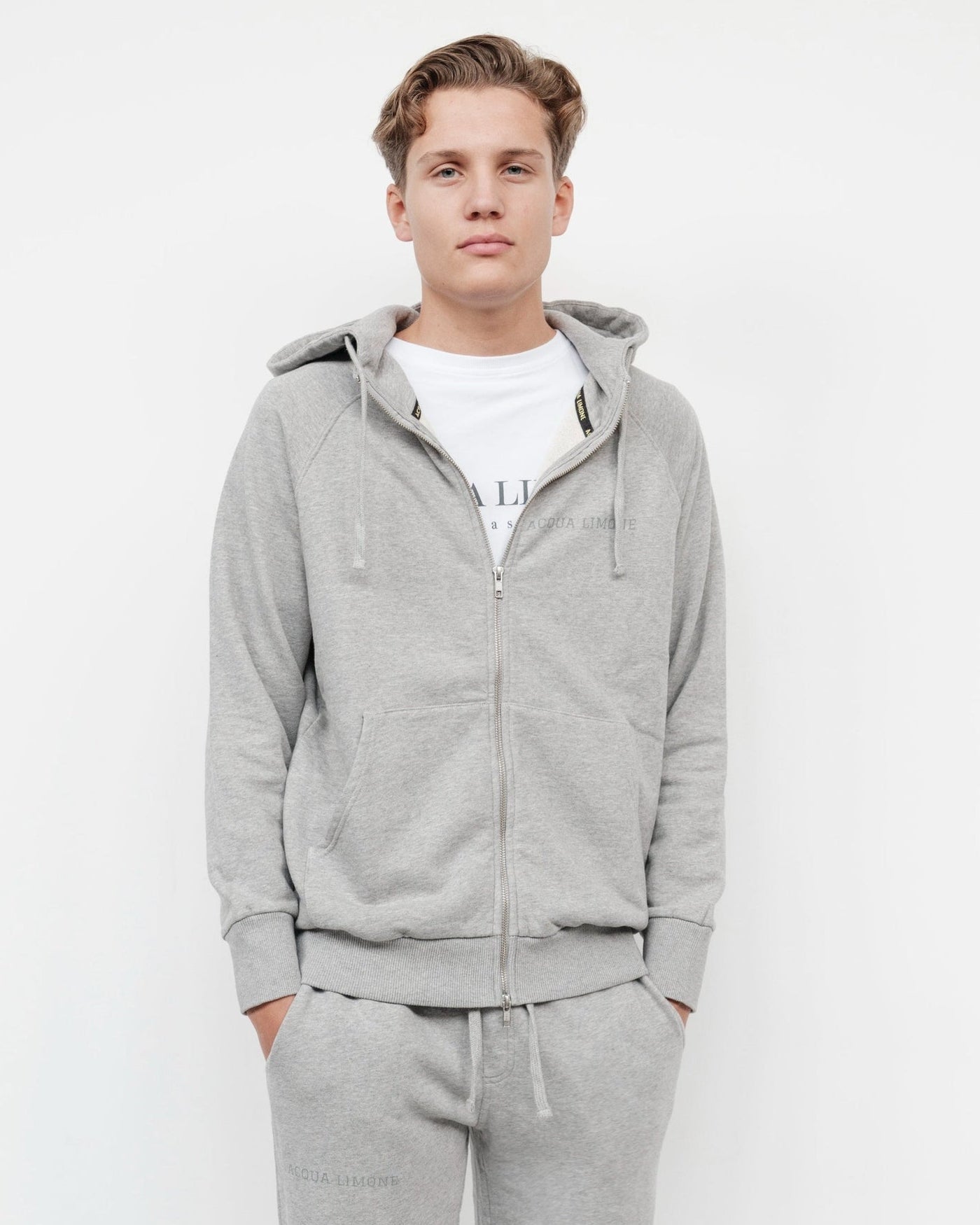 Ivy Zip Hoodie - American Grey - Acqua Limone