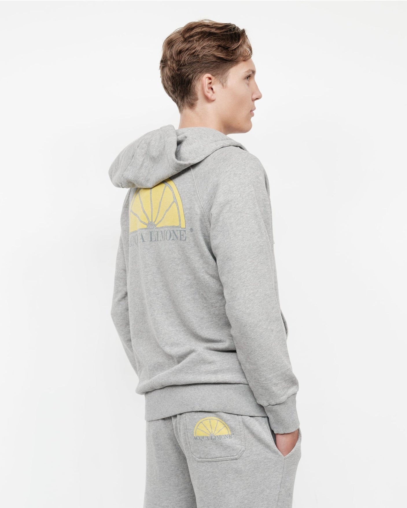 Ivy Zip Hoodie - American Grey - Acqua Limone