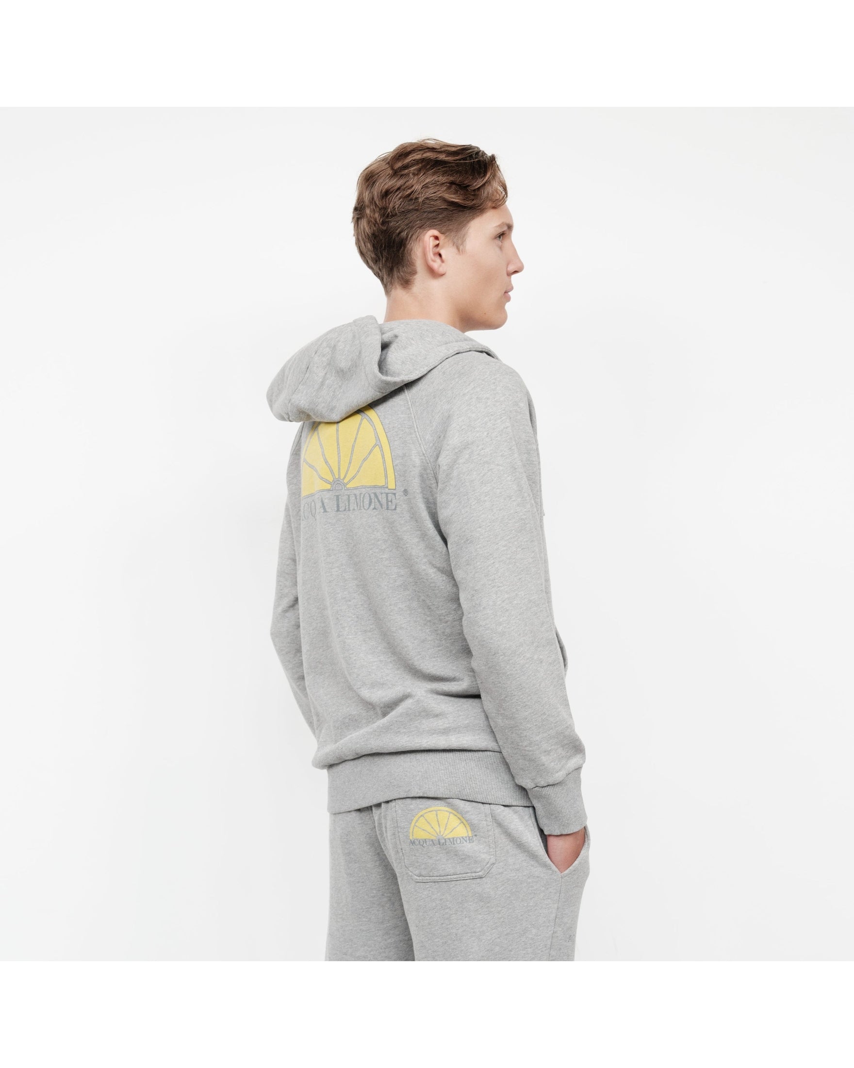 Ivy Zip Hoodie - American Grey - Acqua Limone