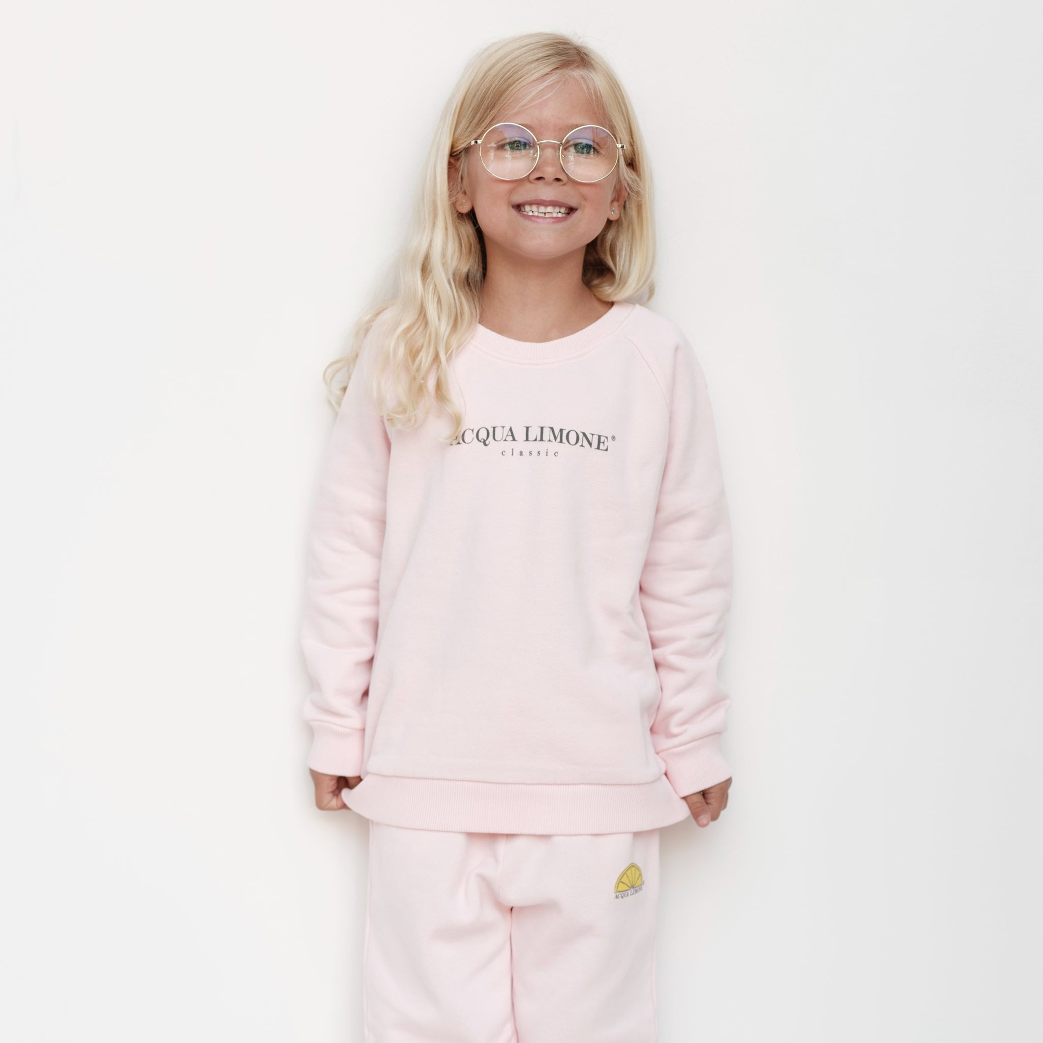 Kids College Sweatshirt – Pale Pink