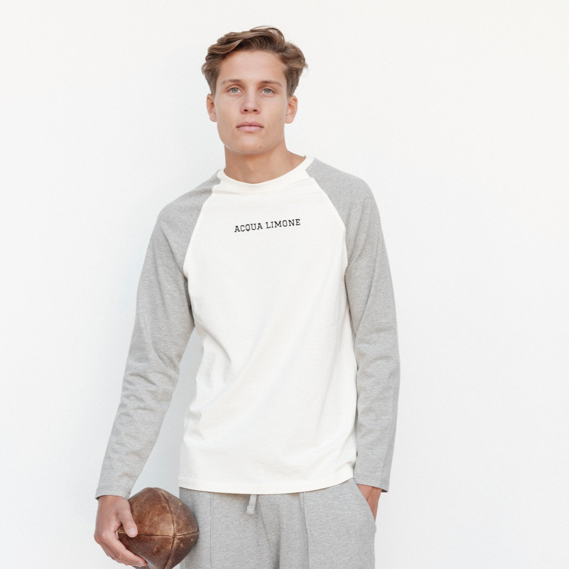 Heavy LS Tee Ivy - Ecru/American Grey