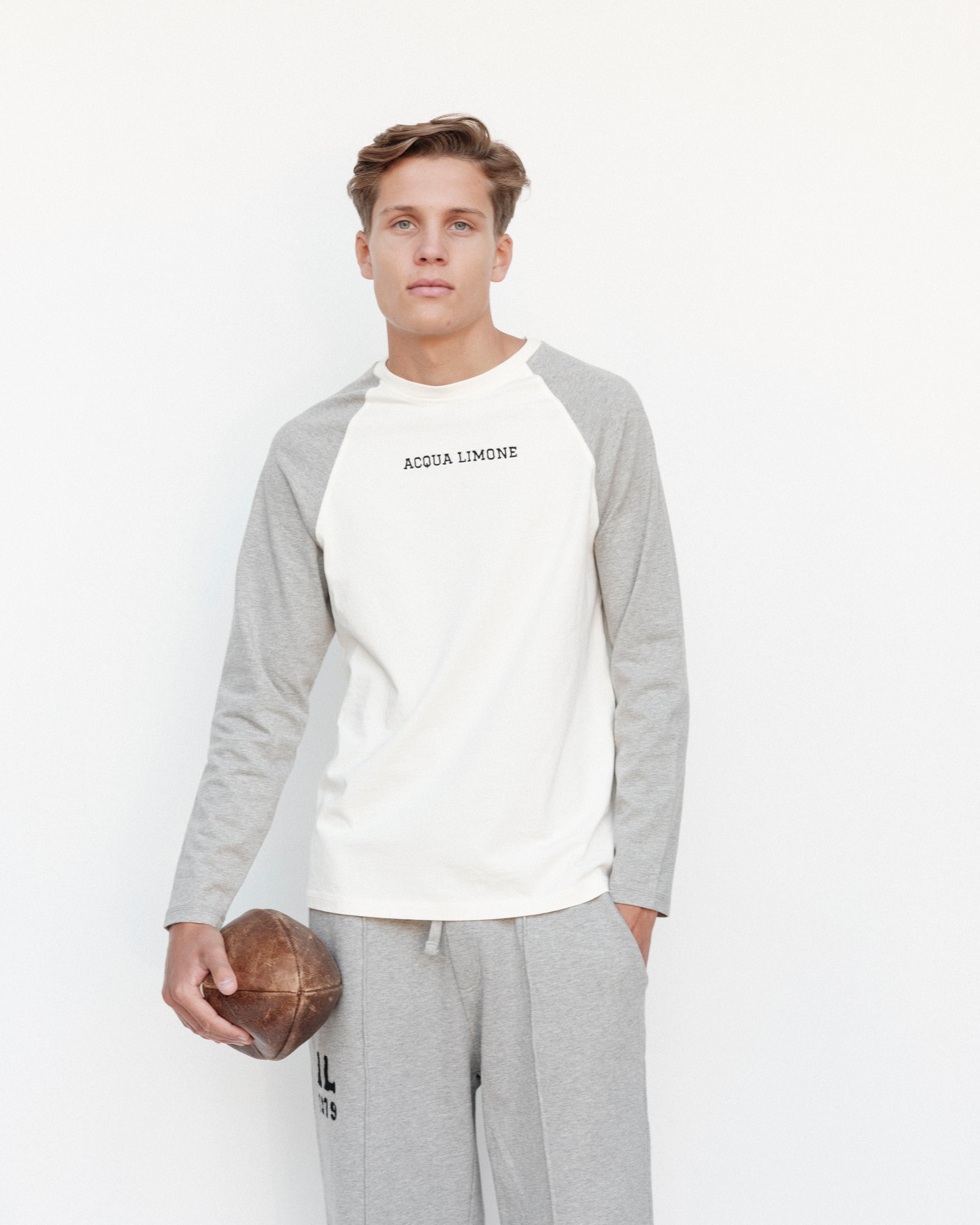 Heavy LS Tee Ivy - Ecru/American Grey