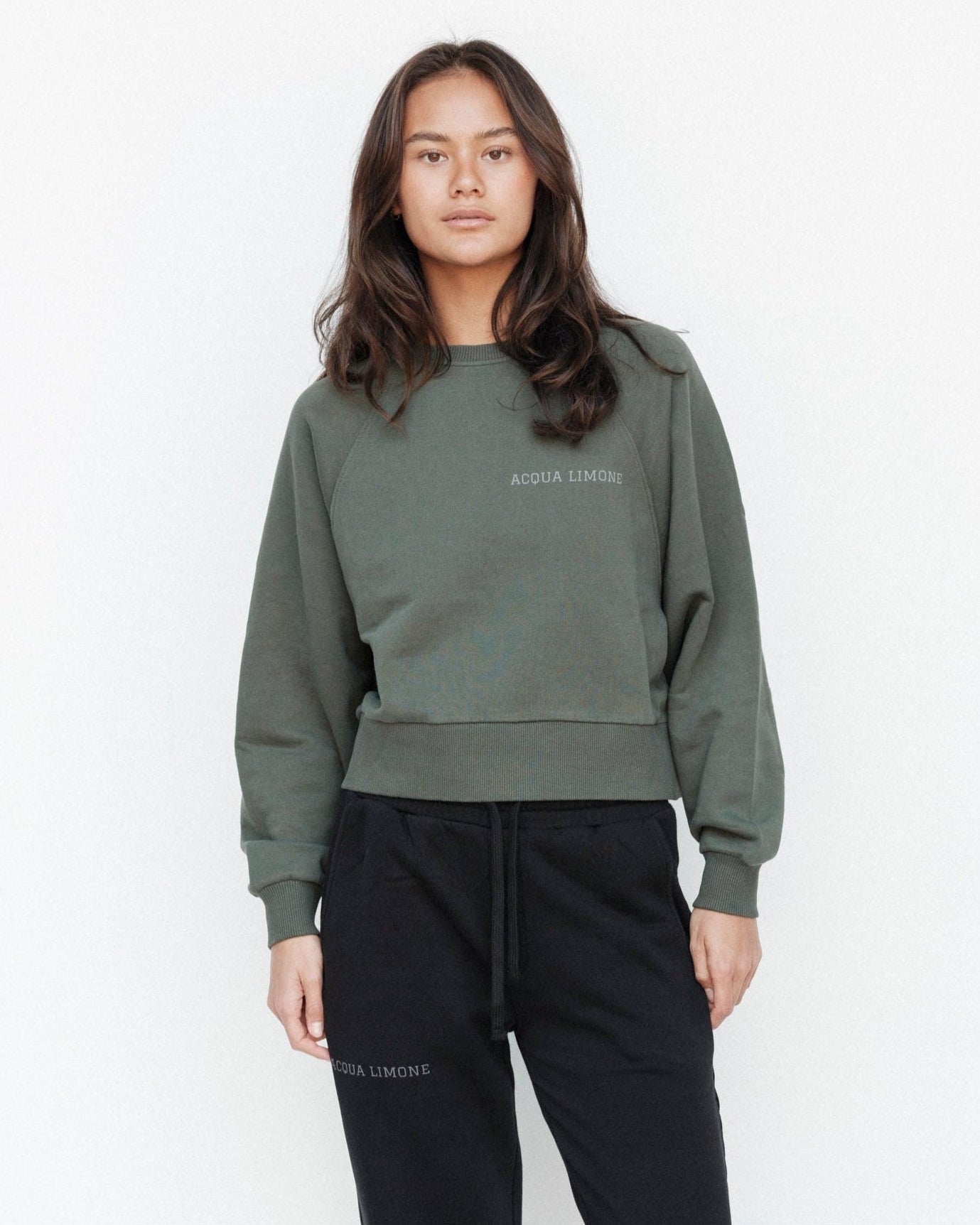 Cropped Ivy Sweater - Forest Green - Acqua Limone