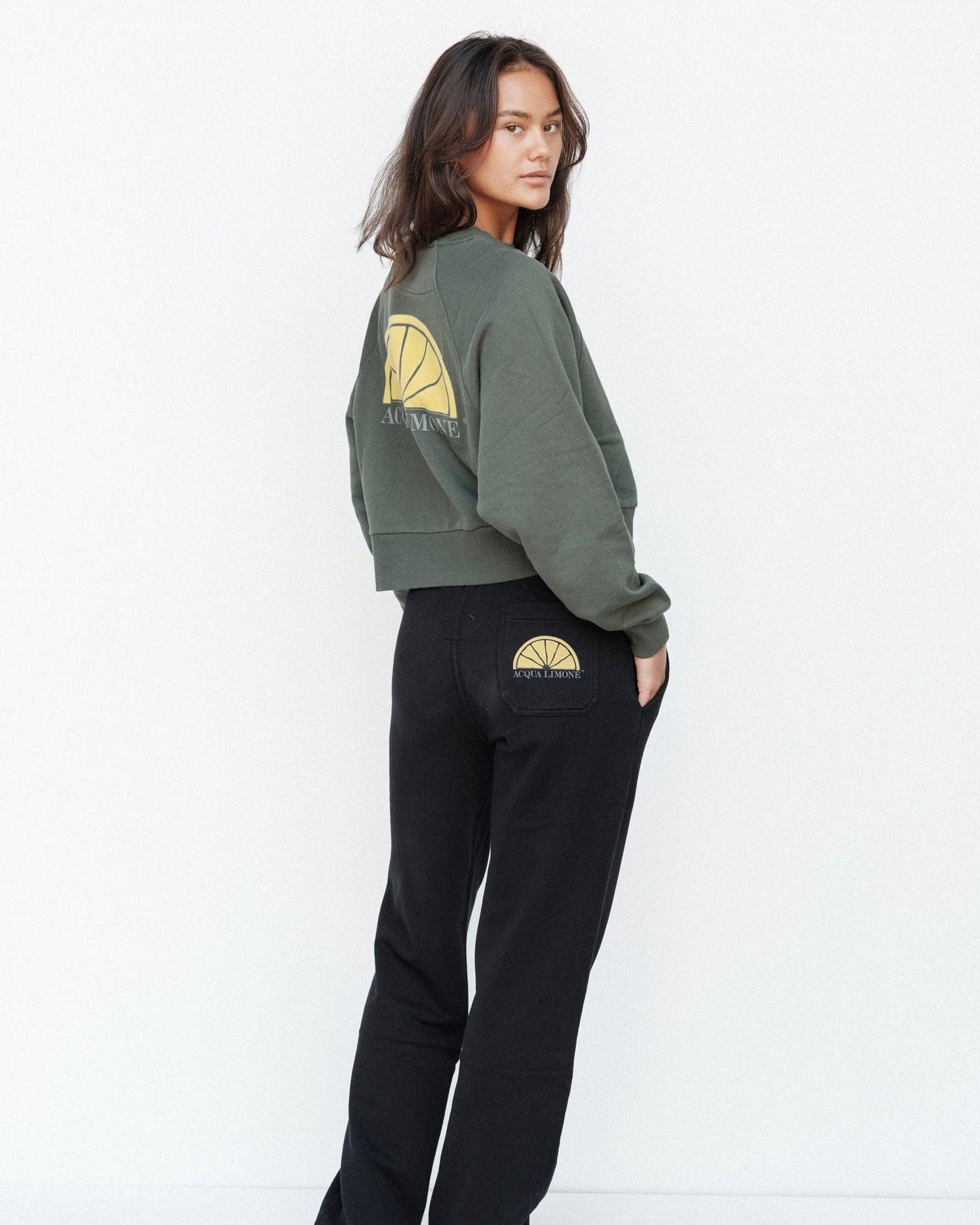 Cropped Ivy Sweater - Forest Green - Acqua Limone
