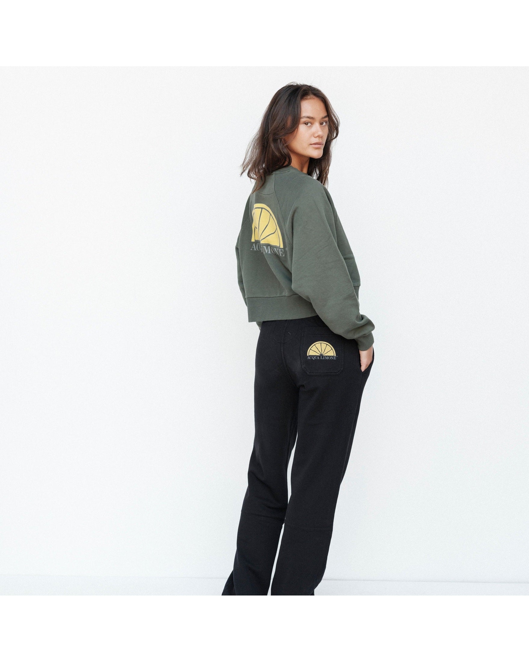 Cropped Ivy Sweater - Forest Green - Acqua Limone