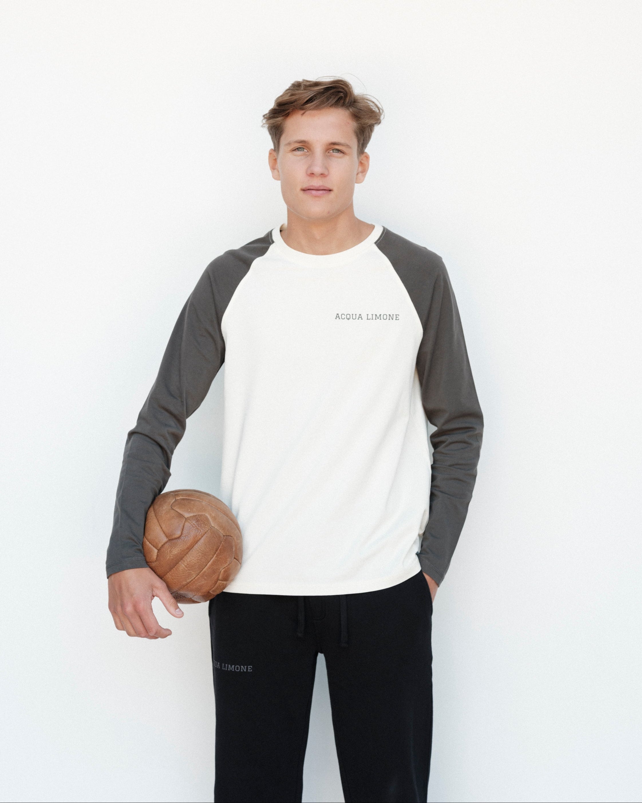 Varsity LS Tee - Ecru/Anthracite