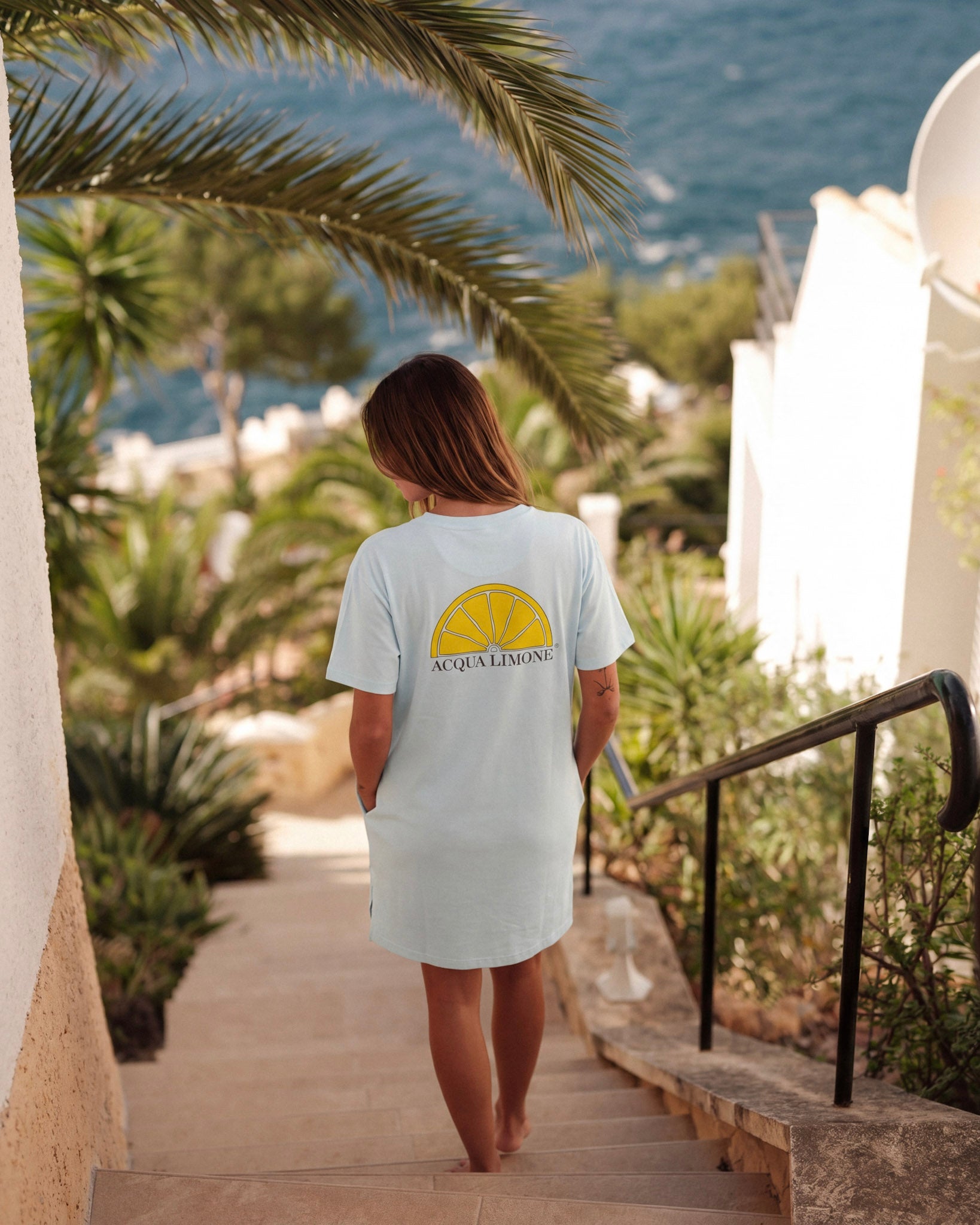 Donna Long Tee - Aqua - Acqua Limone