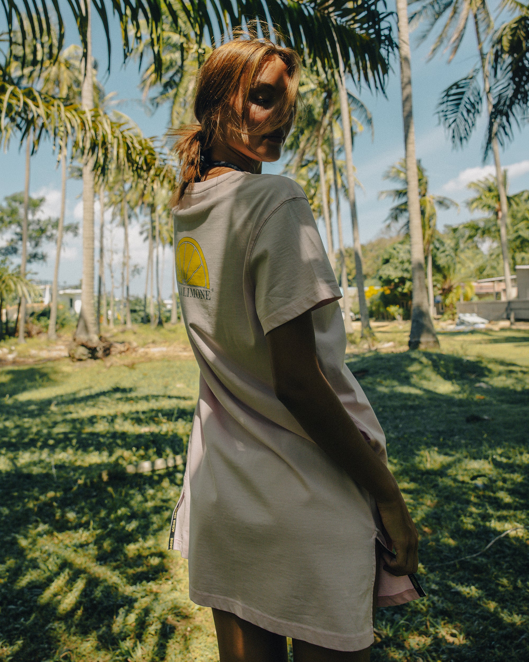 Donna Long Tee - Pale Pink - Acqua Limone