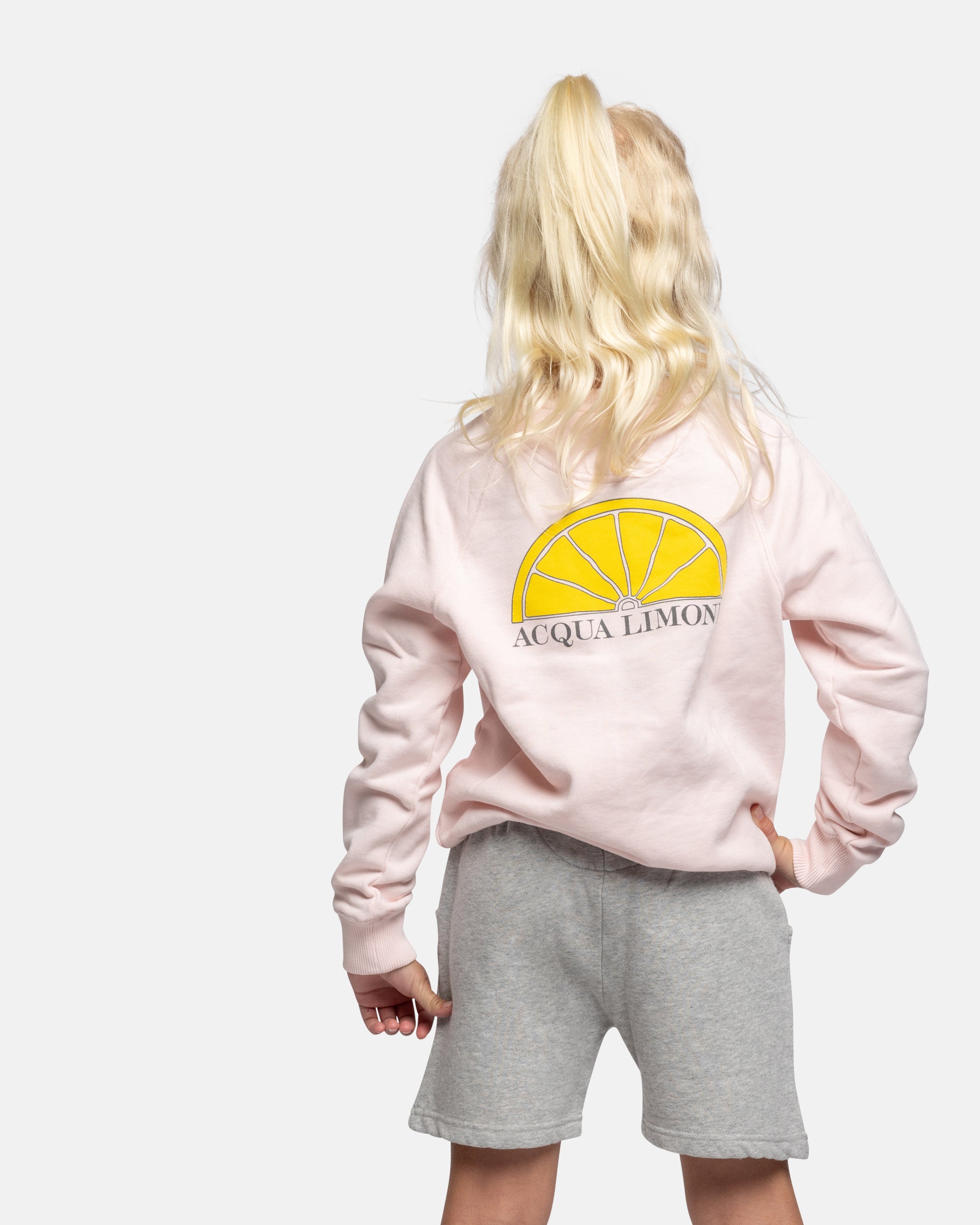 Kids College Sweatshirt – Pale Pink - Acqua Limone