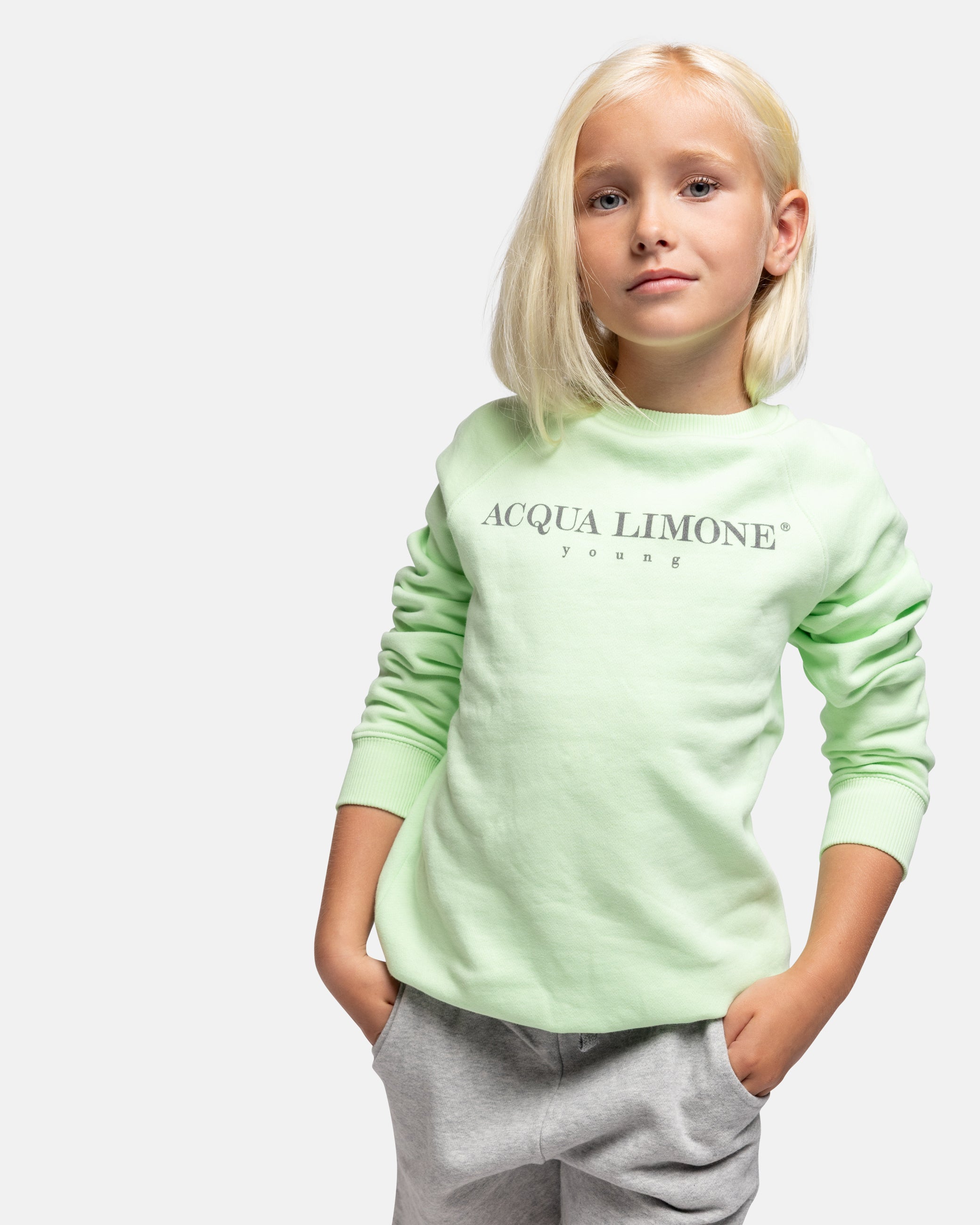 Kids College Sweatshirt – Summer Green - Acqua Limone