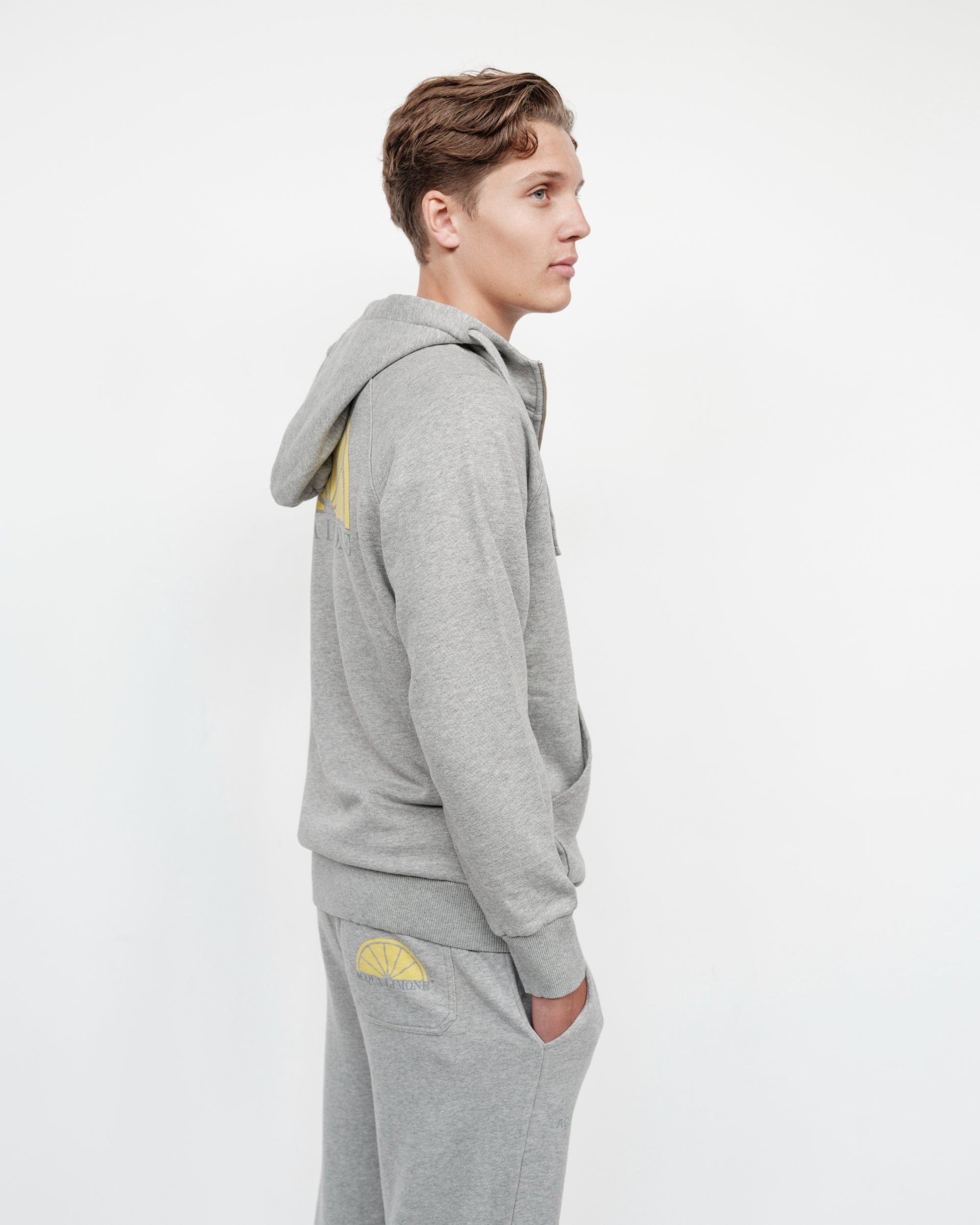 Zip Hoodie - American Grey - Acqua Limone
