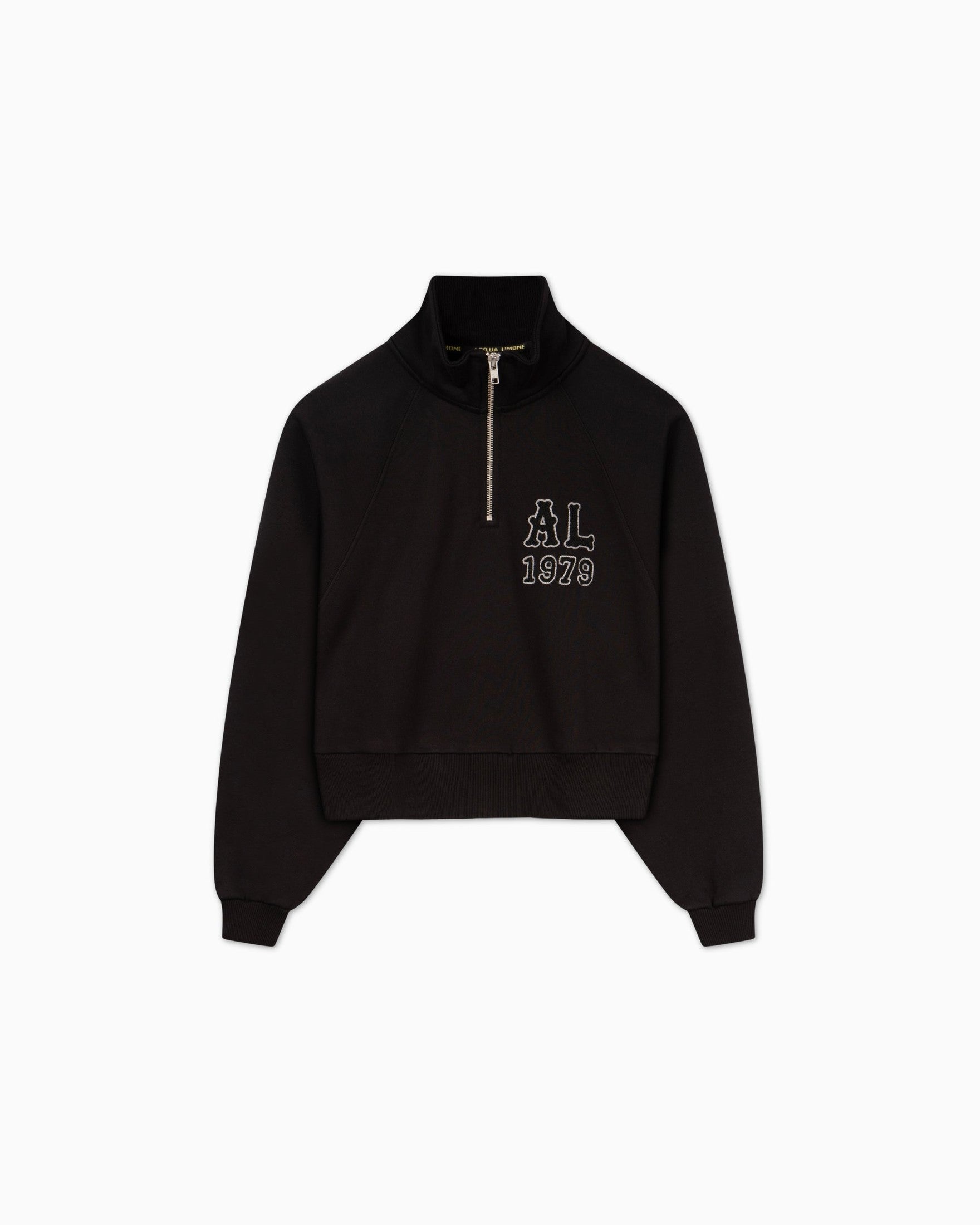 Cropped Ivy Half Zip - Black - Acqua Limone