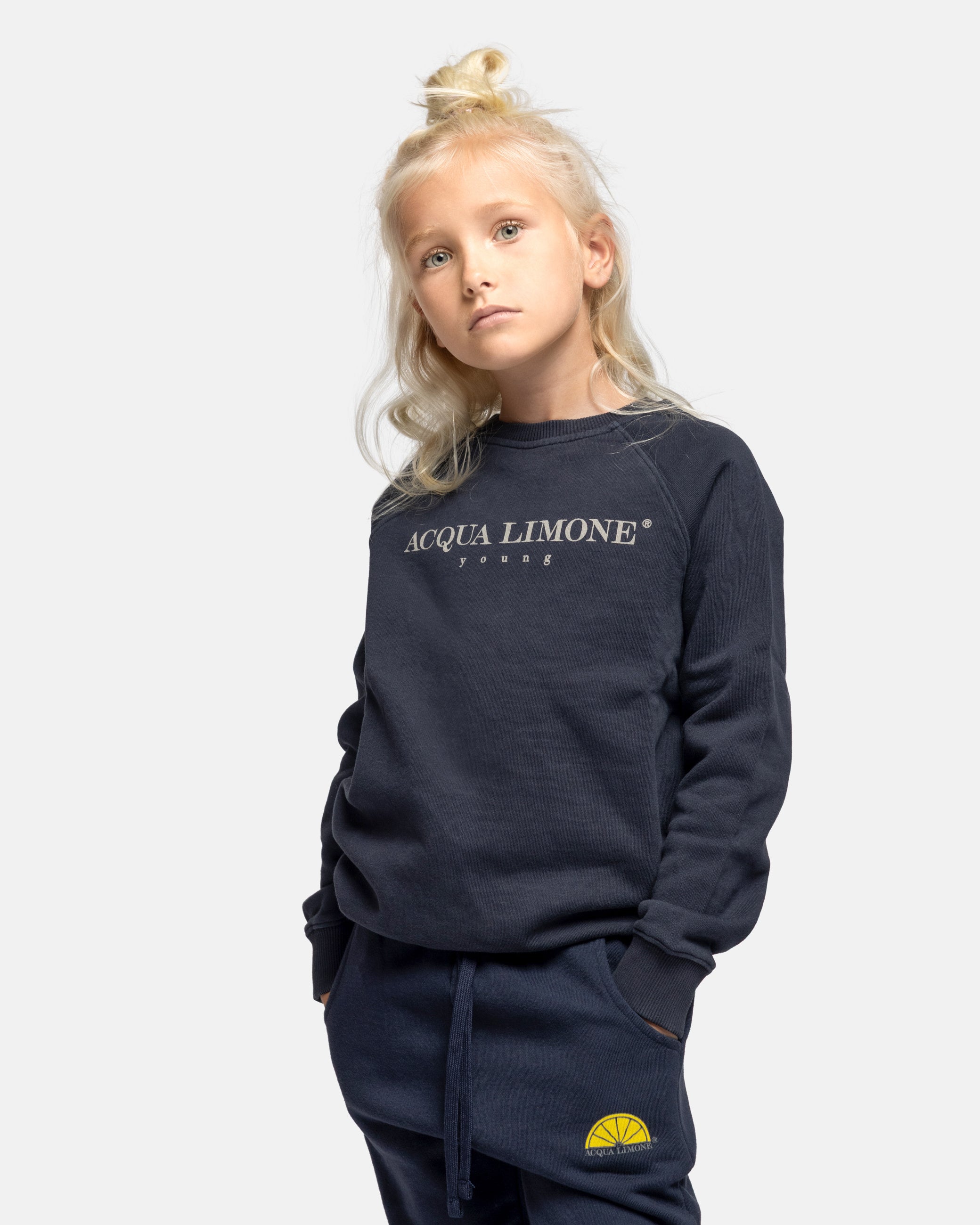 Kids College Sweatshirt – Navy - Acqua Limone