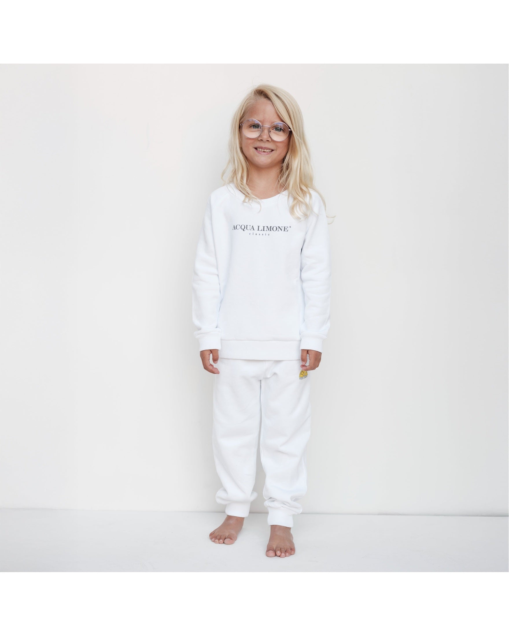 Kids Sweatpants – White - Acqua Limone