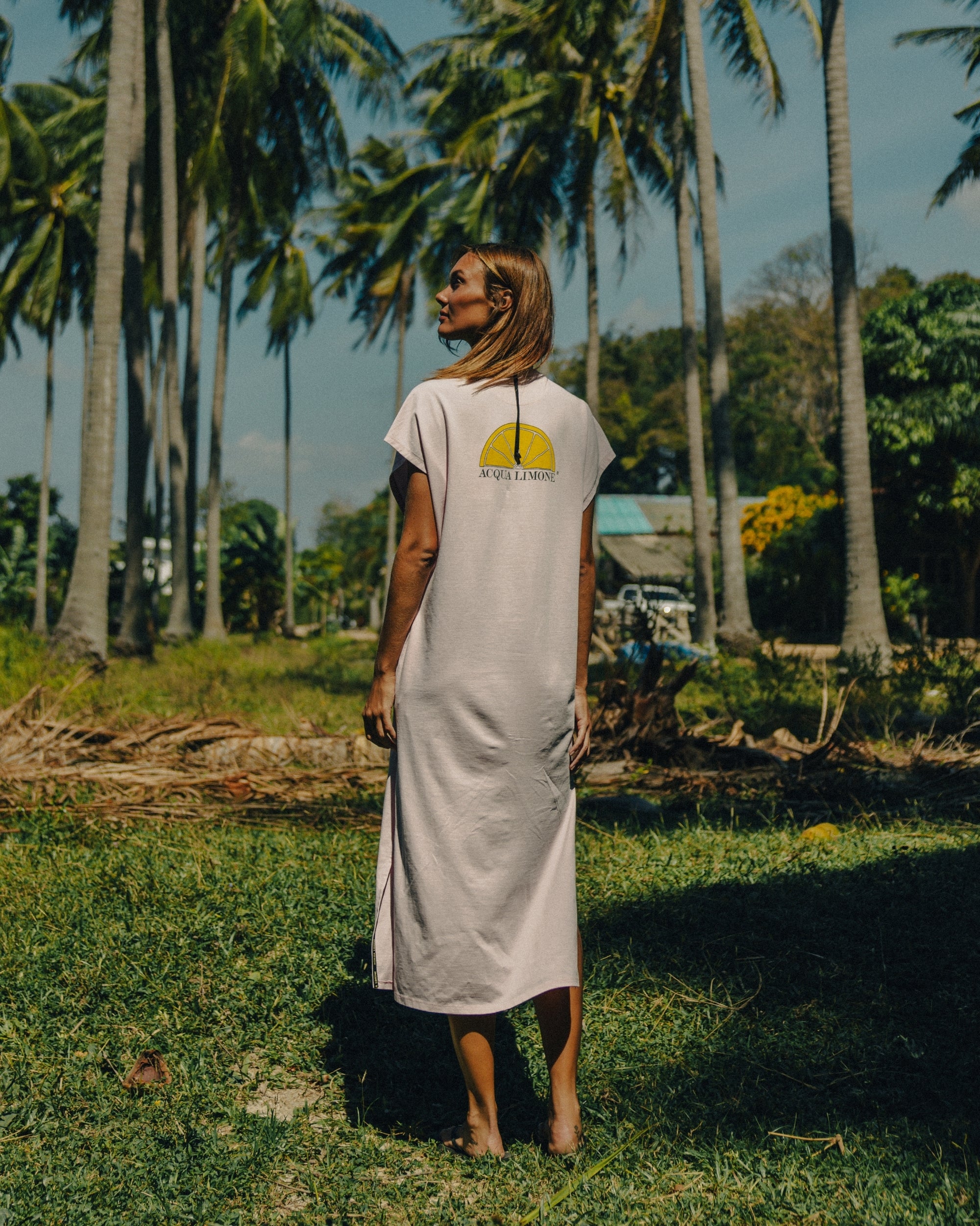 Donna Long Dress - Pale Pink - Acqua Limone