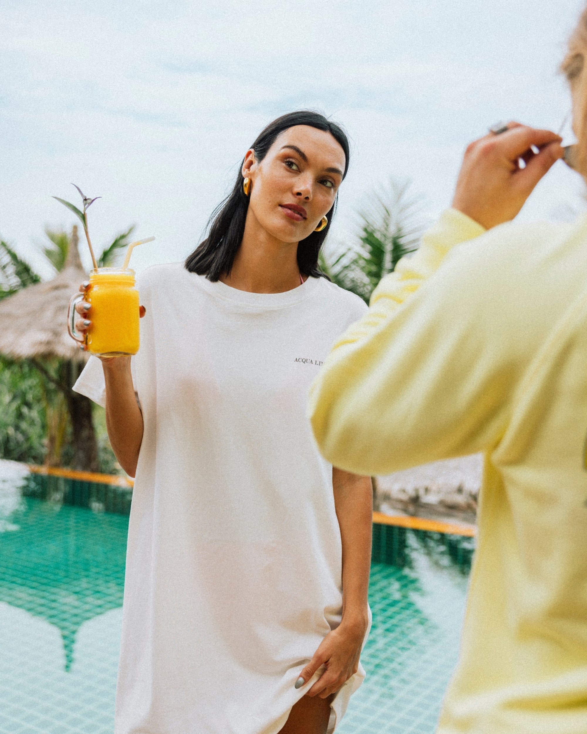 Donna Long Tee - White - Acqua Limone