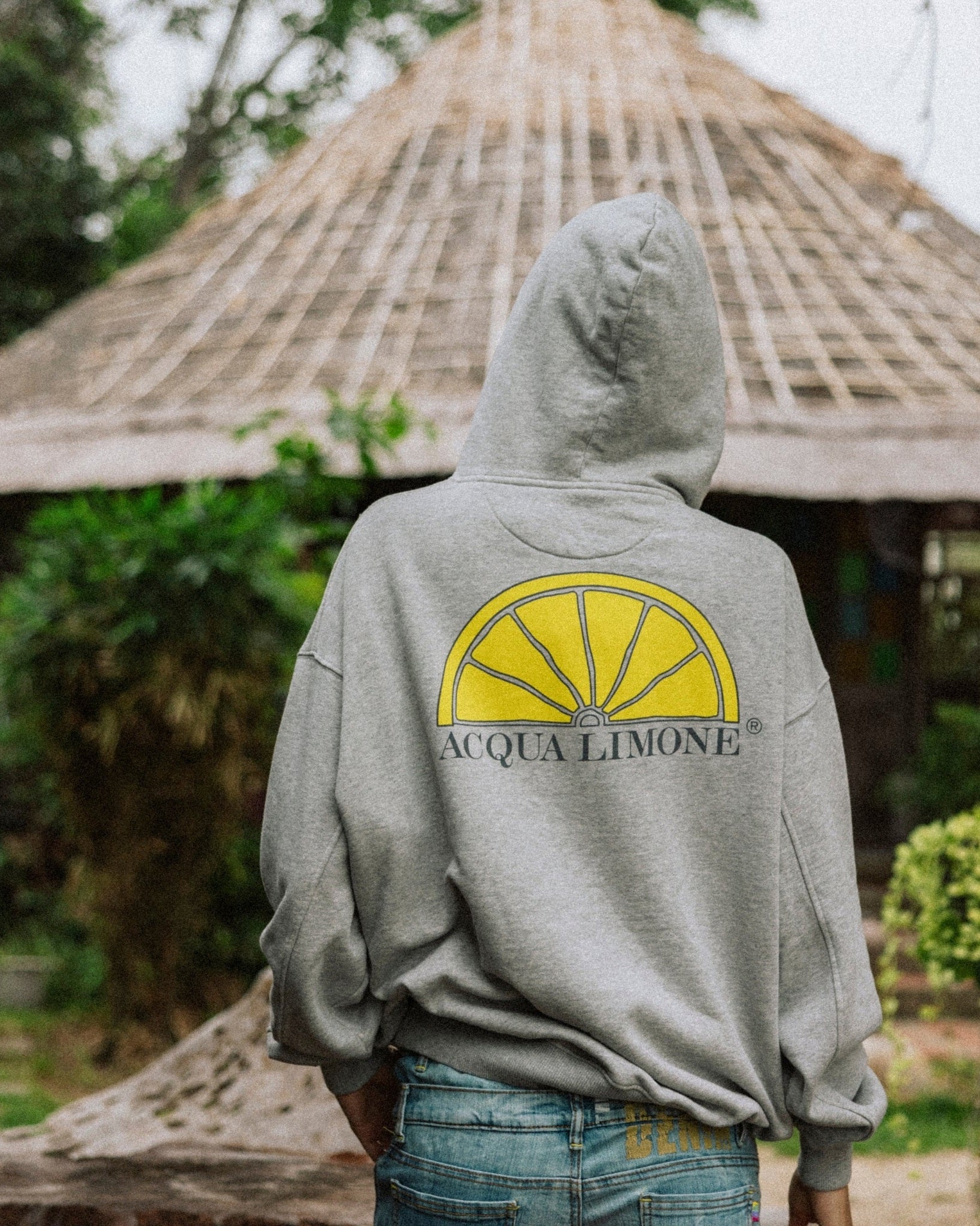 Oversized Hood - American Grey - Acqua Limone