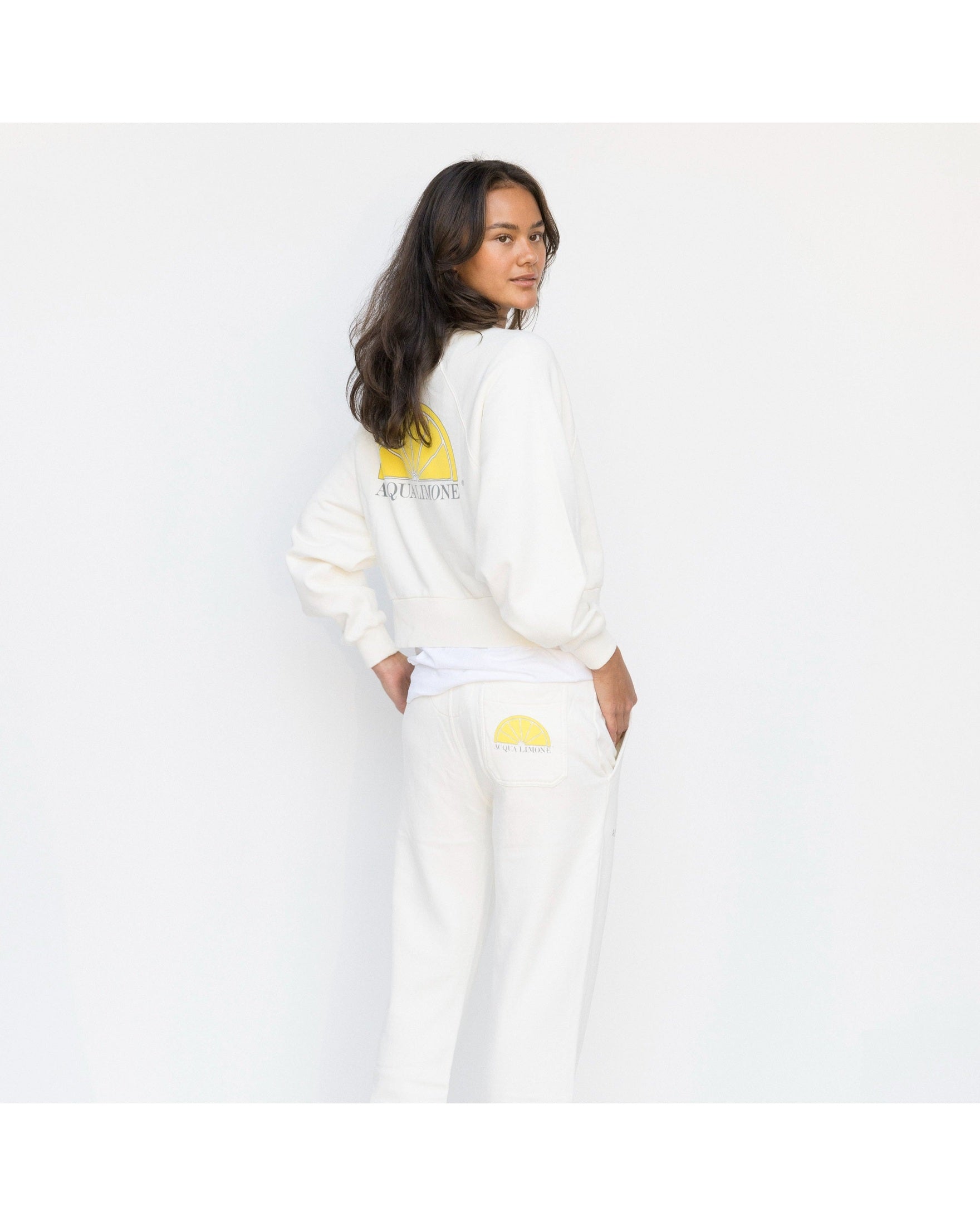 Cropped Ivy Sweater - Off White - Acqua Limone