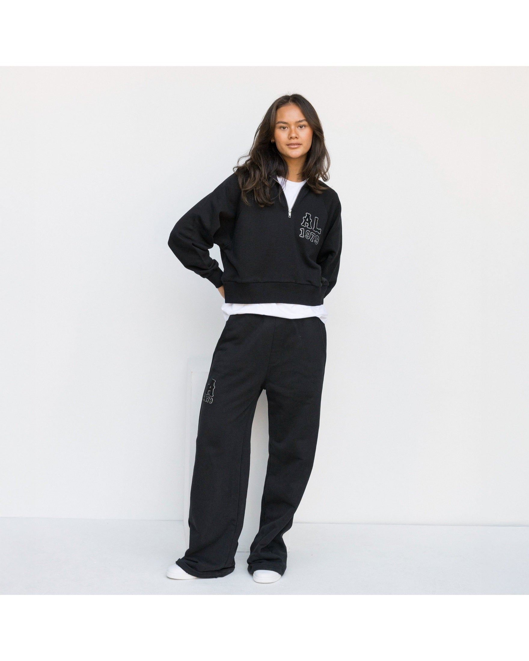 Ivy Track Pants - Black - Acqua Limone