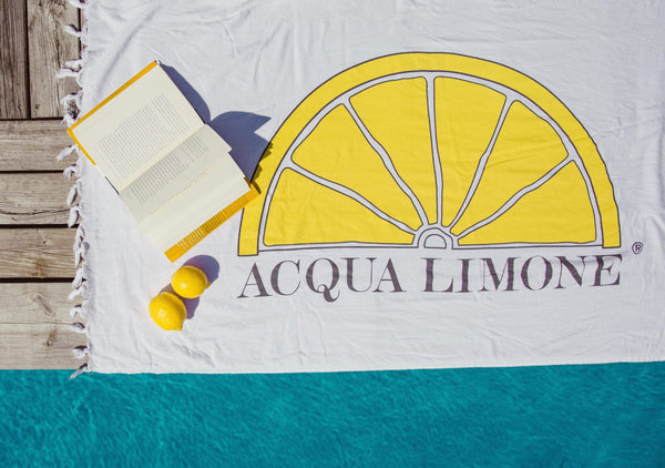 Beach Towel, White, O/S - Acqua Limone
