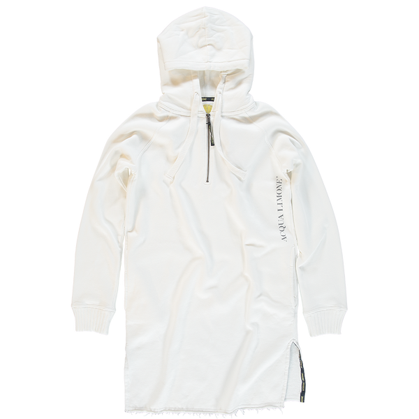 Donna Hood Dress Zip - Off White - Acqua Limone