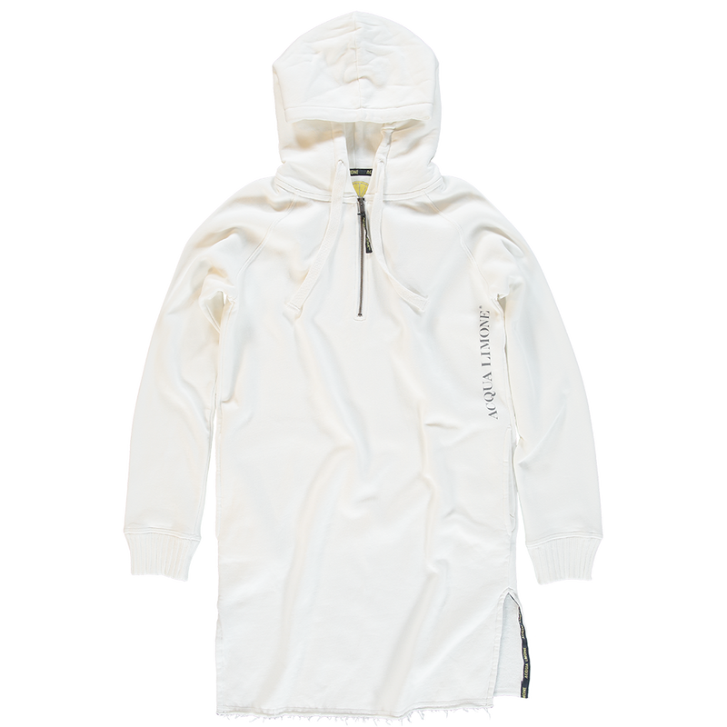 Donna Hood Dress Zip - Off White - Acqua Limone