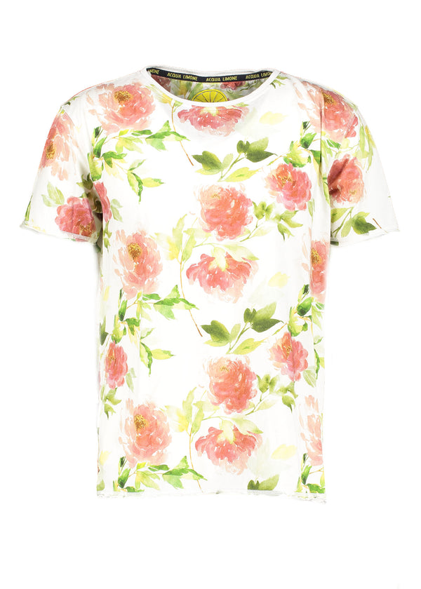 Flower Tee - White - Acqua Limone