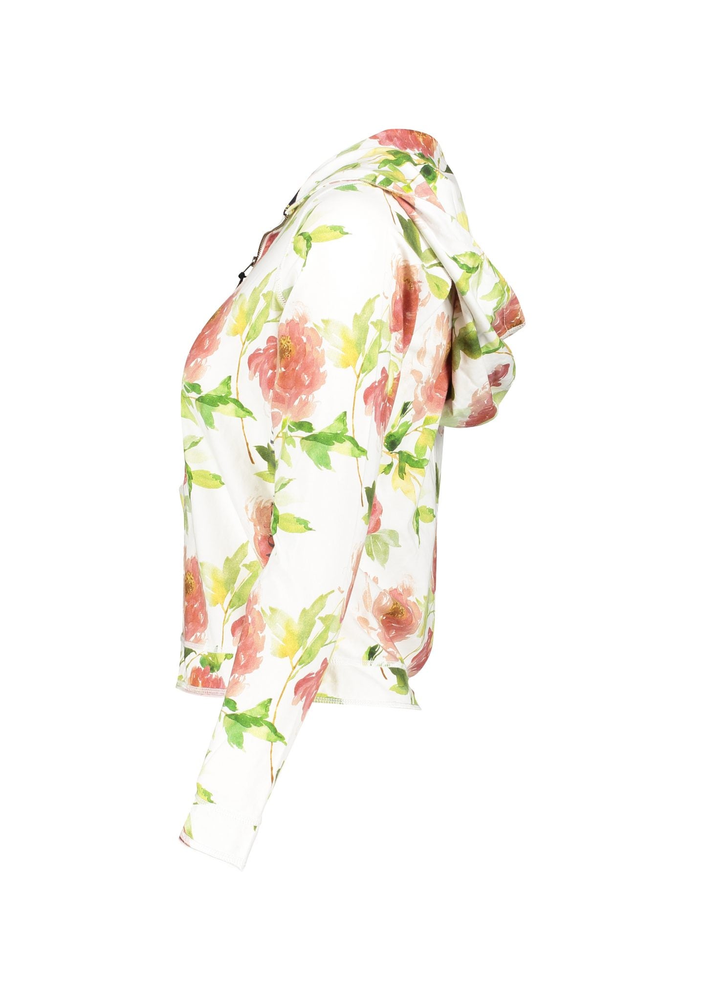 Donna Hood Jacket Co/Ly Flower Print XS/S - Acqua Limone