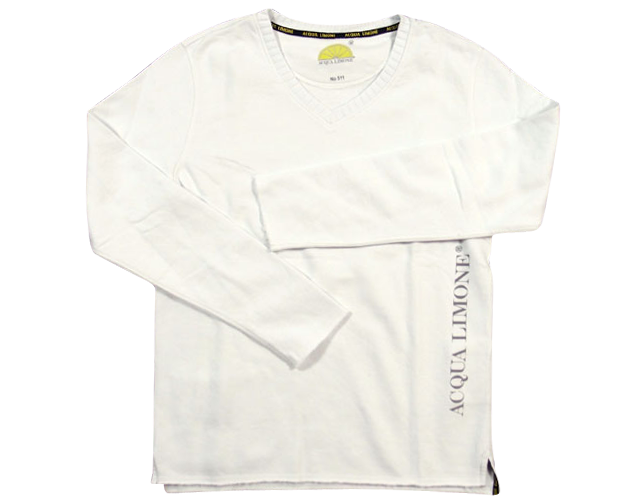 College V-Neck - White - Acqua Limone