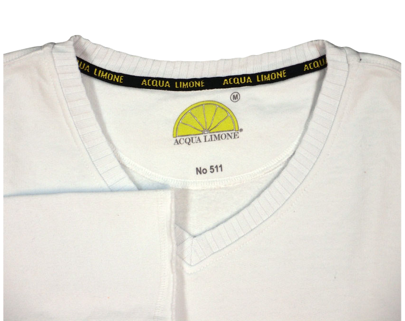 College V-Neck - White - Acqua Limone